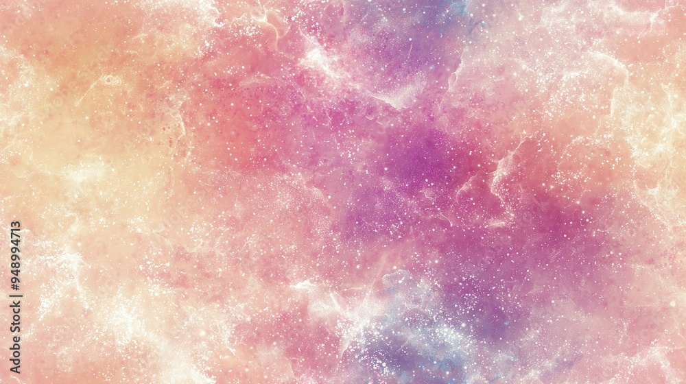 Obraz premium A detailed photo featuring a vivid pink-blue gradient, adorned with abundant celestial bodies, occupying the lower portion of the image