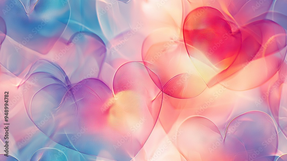 A collage of pink and blue hearts on a pink and blue backdrop featuring a prominent red heart on the left A collage of pink and blue hearts on a pink and blue backdrop featuring a prominent red heart on the left