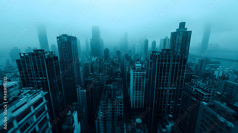 Obraz premium Very Tall City With Lot Tall Buildings