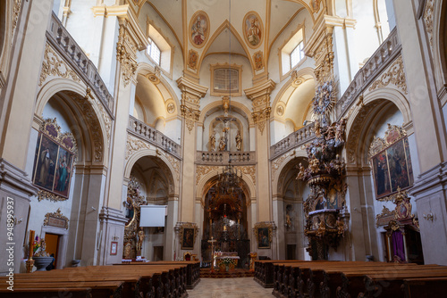 Interiors of the sanctuary in Wambierzyce, Poland. photo