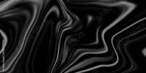 Abstract black liquid marble surfaces background design. ink backdrop with wavy pattern. modern background design with luxury cloth or liquid wave or wavy folds of grunge silk texture.	

