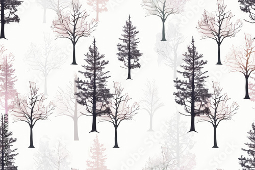 Wallpaper Mural Seamless pattern with pastel forest motifs Torontodigital.ca
