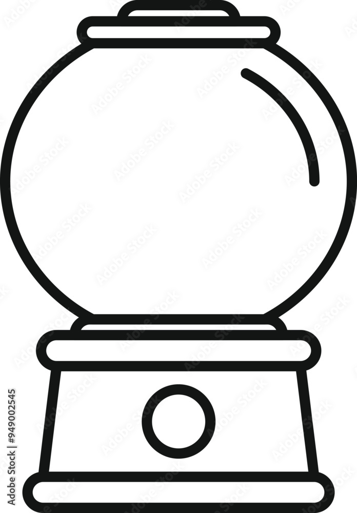 Simple linear icon of an empty gumball dispenser, ready to be filled with treats Simple linear icon of an empty gumball dispenser, ready to be filled with treats
