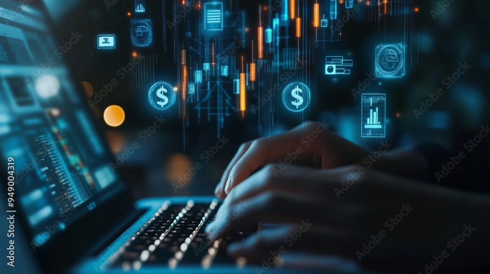Fototapeta premium Modern Digital Finance: Online Financial Services and Investment Opportunities