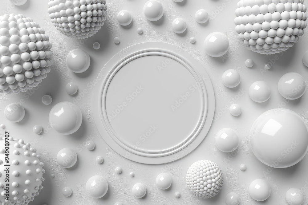 Abstract White Sphere Background with Copy Space Abstract White Sphere Background with Copy Space