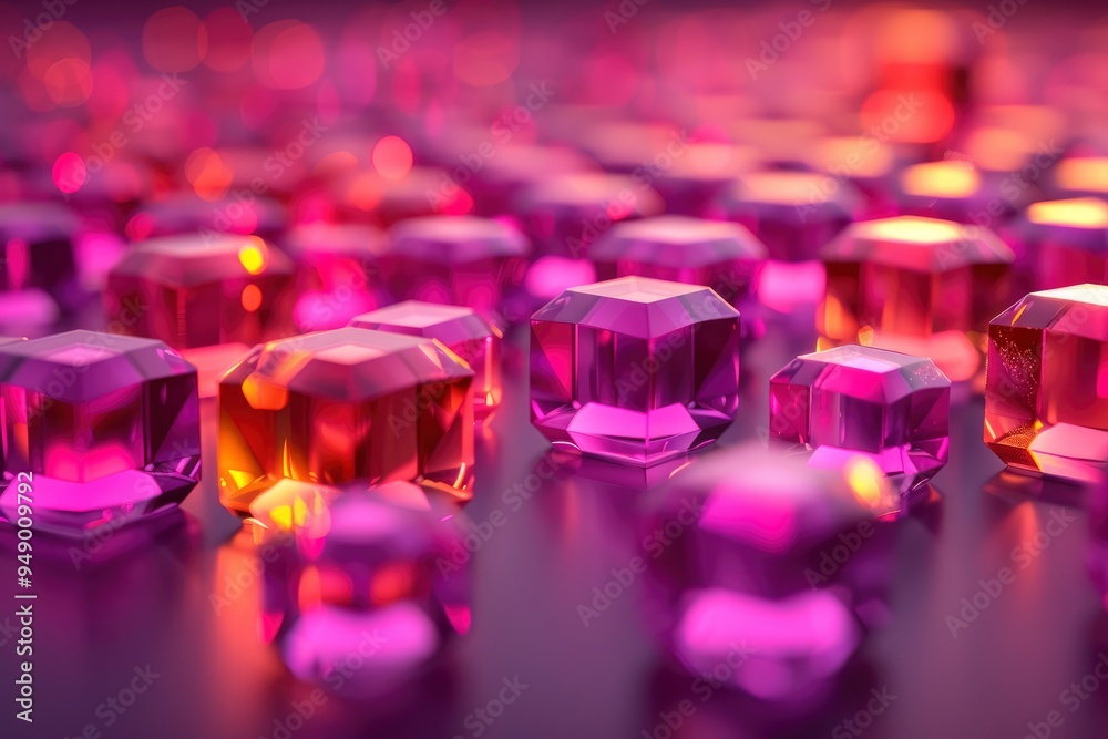 Abstract Pink and Orange Gems with Bokeh Background Abstract Pink and Orange Gems with Bokeh Background