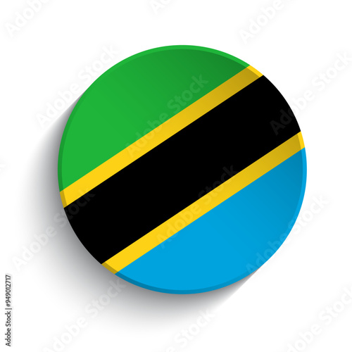 Free Download Tanzania flag button - GFXLoad