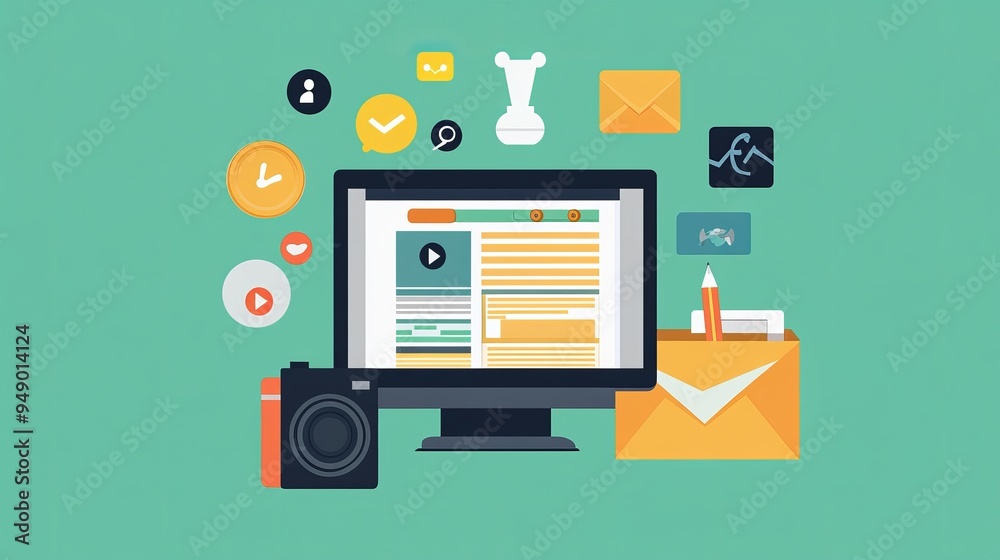 idea for a blog, blogging, touchscreen with icons, idea for a blog, blogging, touchscreen with icons,