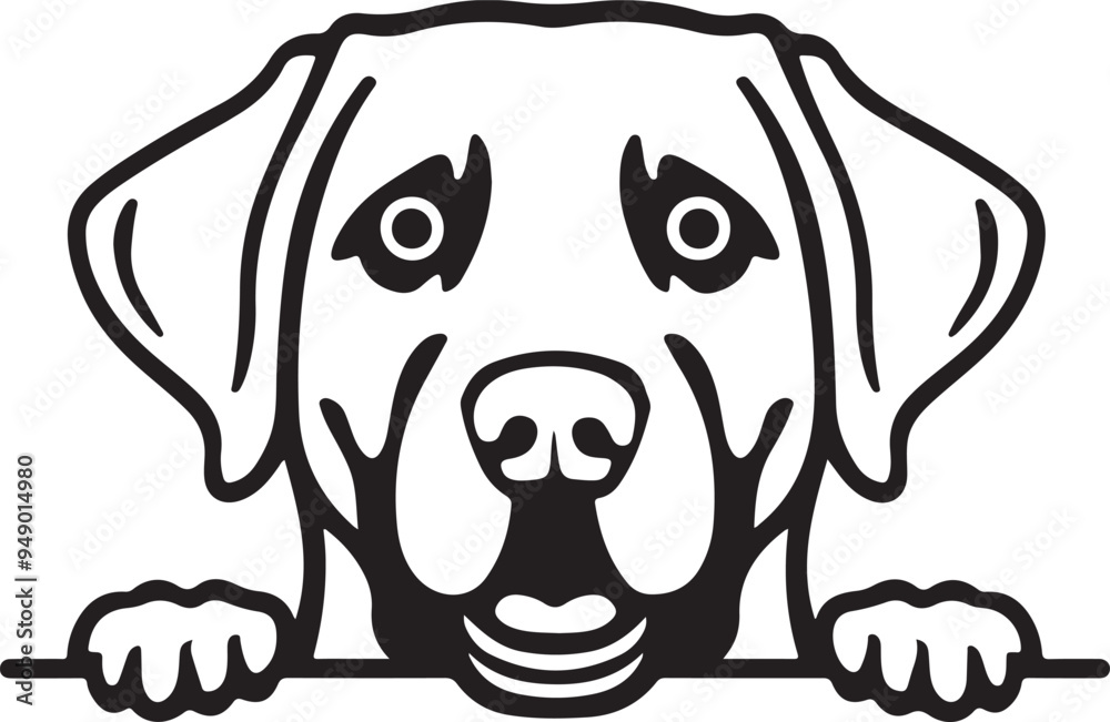 Labrador Retriever Peeking Stylized Vector Illustration Labrador Retriever Peeking Stylized Vector Illustration