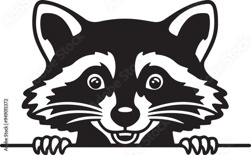 Happy Raccoon Stylized Vector