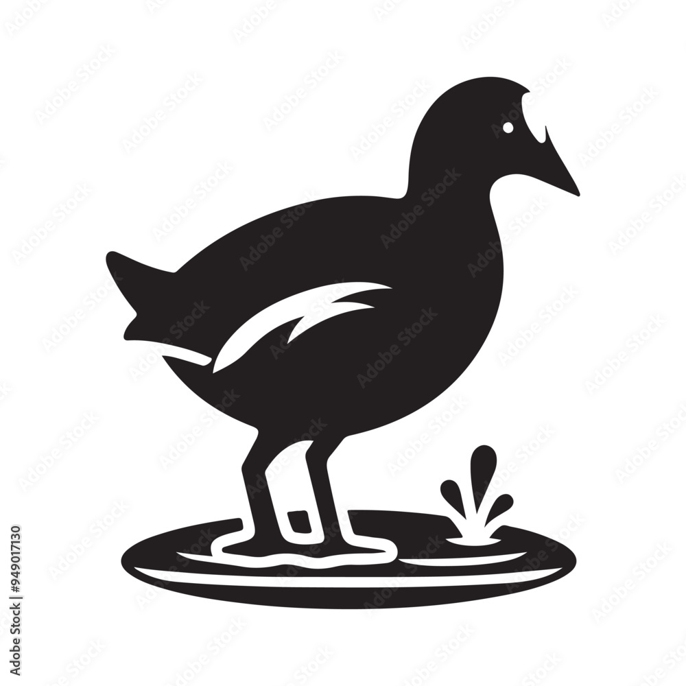 Common Moorhen and Pelican Silhouette Vector Illustrations – Perfect for T-Shirt Designs Common Moorhen and Pelican Silhouette Vector Illustrations – Perfect for T-Shirt Designs