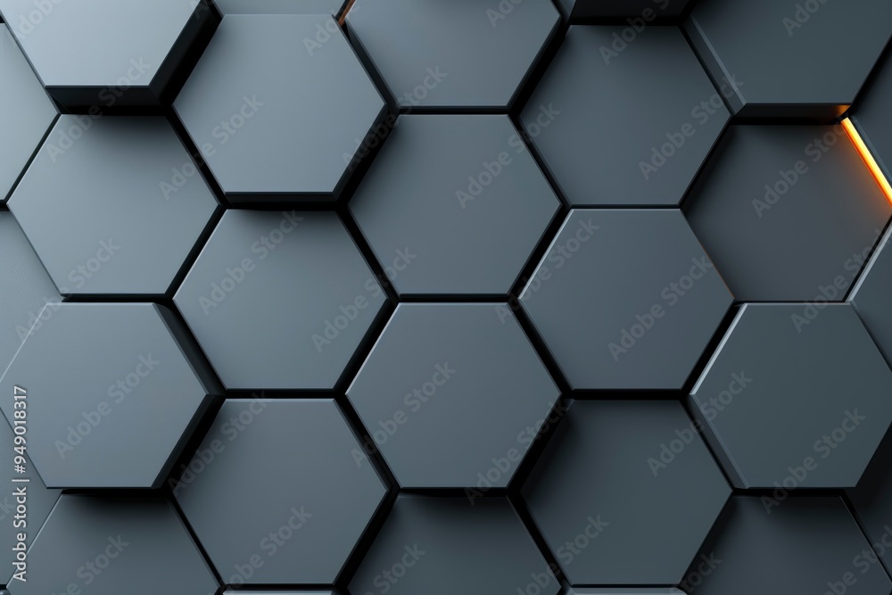 Abstract Hexagon Pattern with Glowing Line Abstract Hexagon Pattern with Glowing Line