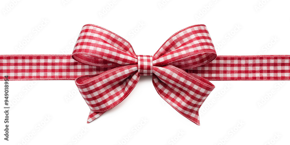 Ribbon checkered bow, isolated on transparent png background Ribbon checkered bow, isolated on transparent png background