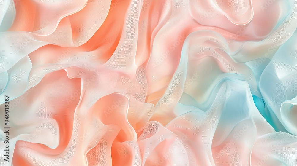 Obraz premium Pink-blue background with white and light blue design in close up