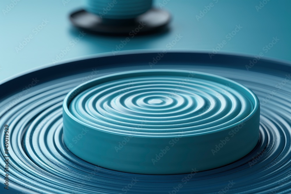 Obraz premium Abstract Blue Circular Pattern