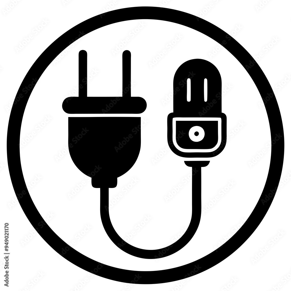 Electric outlet and plug icon Electric outlet and plug icon