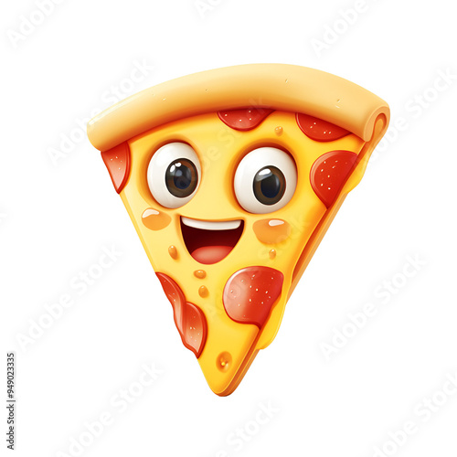 Cartoon Style Pizza Slice No Background Perfect for T Shirt Design Print on Demand Merchandise 