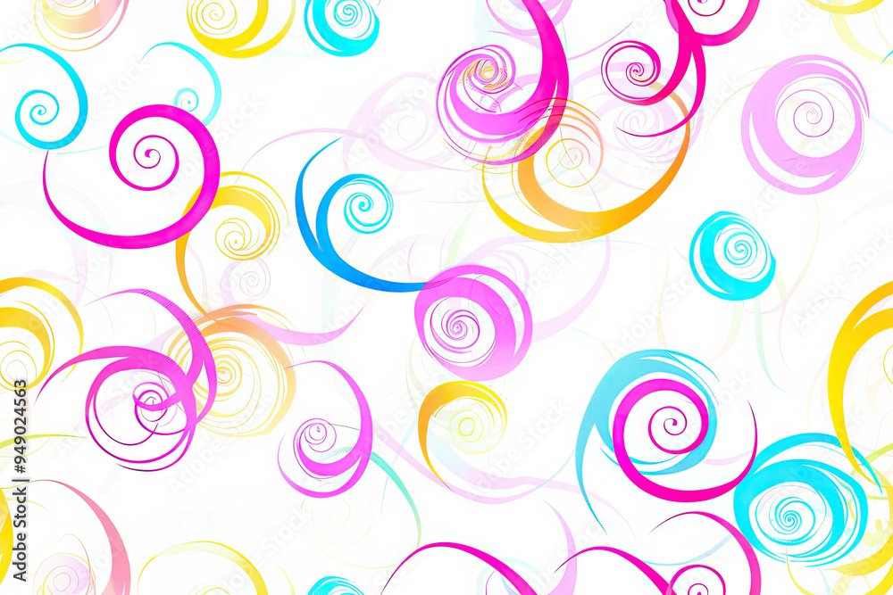 Pattern of bright swirls on white background Pattern of bright swirls on white background