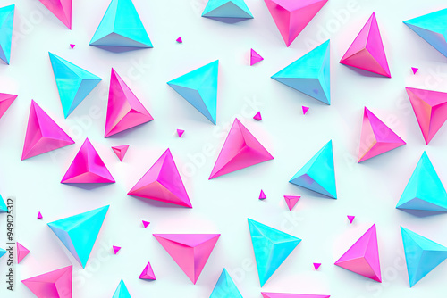 Free Download Pattern with 3D triangles on white background - GFXLoad