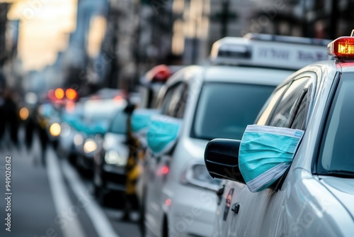 Lines of ambulances queue outside hospitals as medical professionals work tirelessly to manage disease outbreaks in urban areas. Generative AI