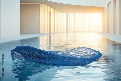 An ethereal sunrise scene of a tranquil pool