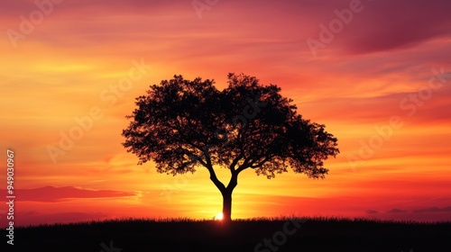 Silhouette Tree at Sunset