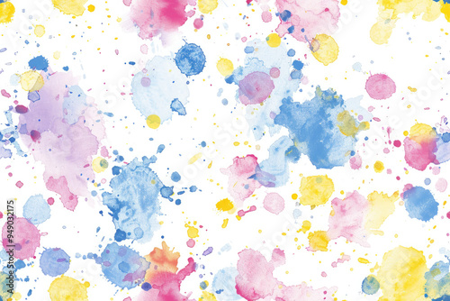 Colorful paint splashes on a white background