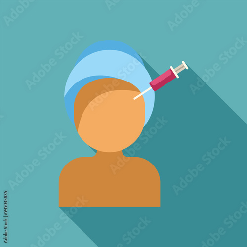 Patient is receiving a botulinum toxin injection in the forehead for wrinkle treatment