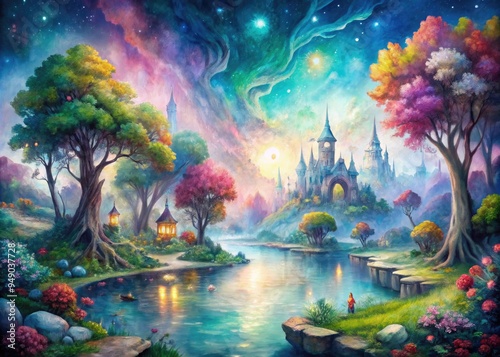 Ethereal Landscapes Whimsical Mystical Watercolor Magic