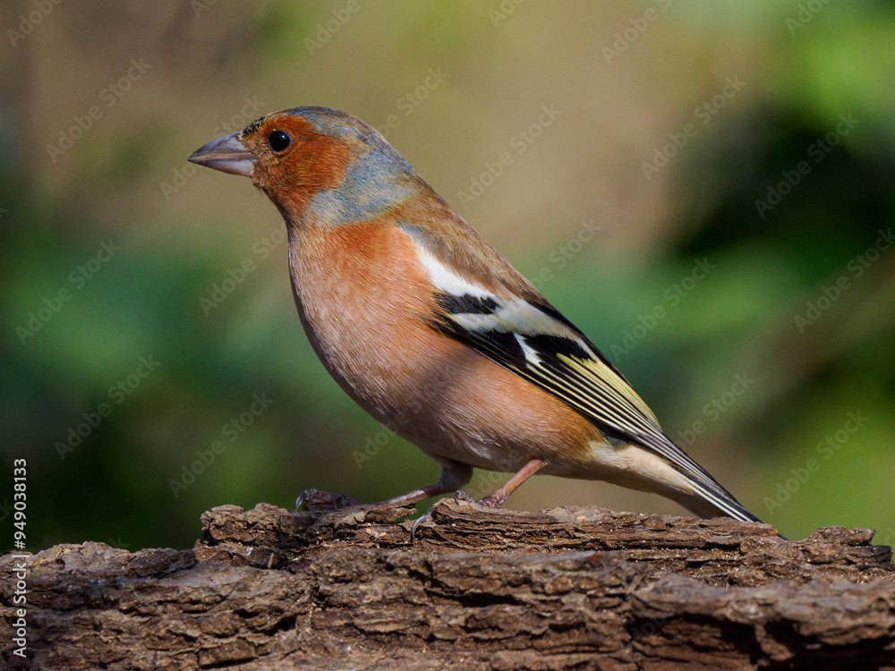 finch sitting on a tree on a blurred background finch sitting on a tree on a blurred background