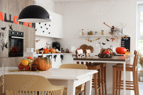 Interior of light kitchen d...