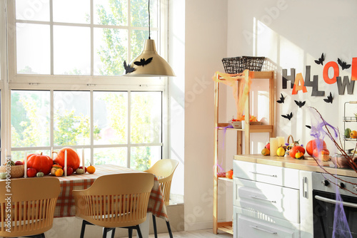 Interior of light kitchen d...