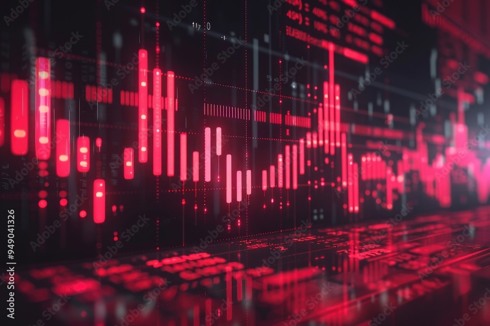 Abstract Red Digital Data and Graphs Background Abstract Red Digital Data and Graphs Background