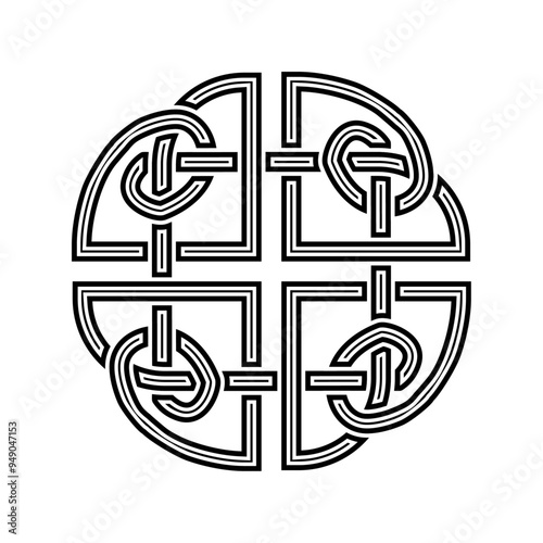 celtic dara knot irish symbol logo icon tattoo isolated on white background. vector illustration.
