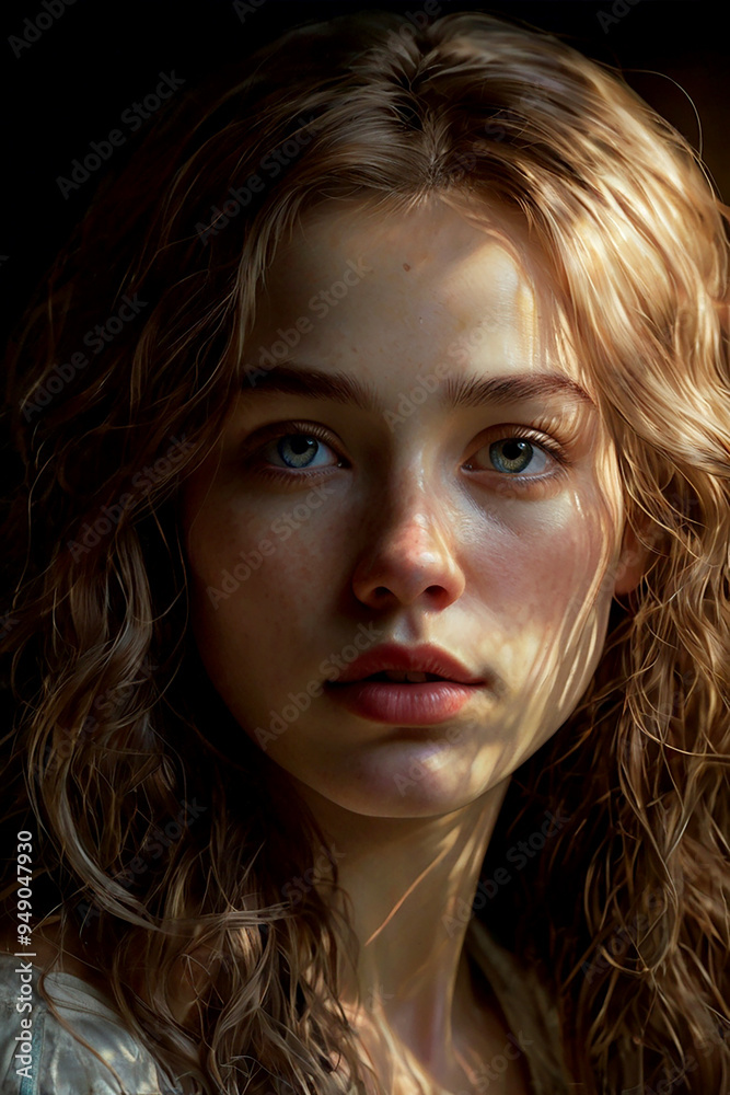 portrait of a woman with hair portrait of a woman with hair