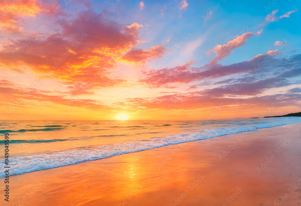 Majestic Sunrise Over Tranquil Ocean Waves Majestic Sunrise Over Tranquil Ocean Waves