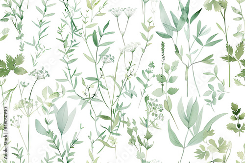 Wallpaper Mural seamless pattern with leaves Torontodigital.ca