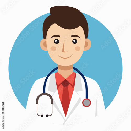 Professional Doctor icon vector illustration with stethoscope