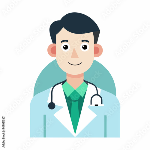 Professional Doctor icon vector illustration with stethoscope