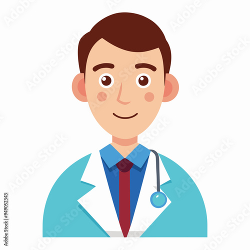 Professional Doctor icon vector illustration with stethoscope