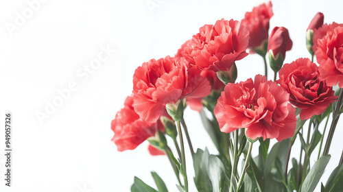 A PNG image of a red carnation bouquet with the text Happy Mother s Day, ideal for digital greetings or printed cards photo