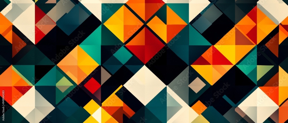 A colorful abstract design with squares and triangles A colorful abstract design with squares and triangles