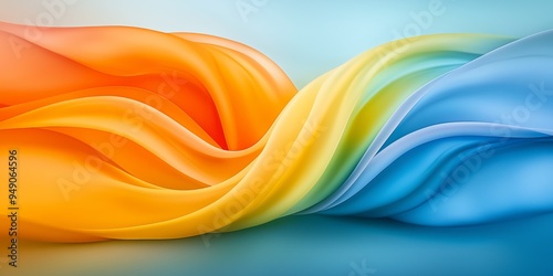 Flowing colorful abstract fabric with soft gradient and smooth texture. Digital art.