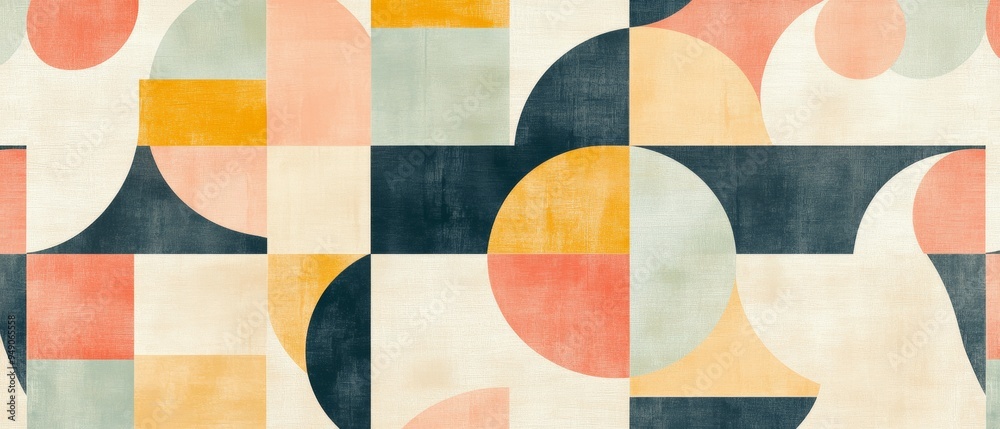 A colorful abstract design with squares and circles A colorful abstract design with squares and circles