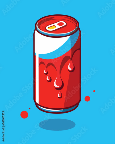 Cooldrinks can red vector illustration