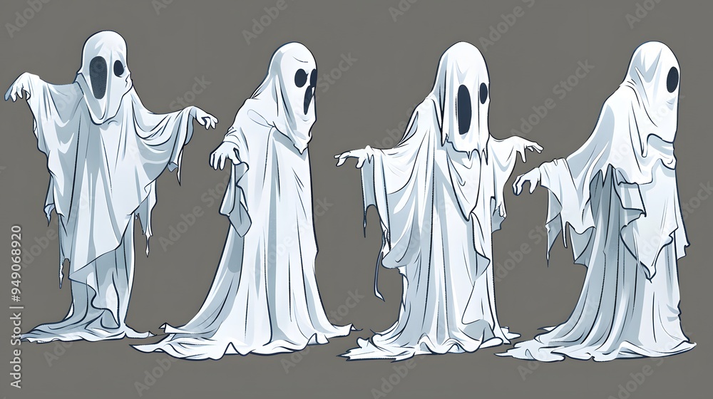 set illustration of ghost sheet fabric halloween costume set illustration of ghost sheet fabric halloween costume