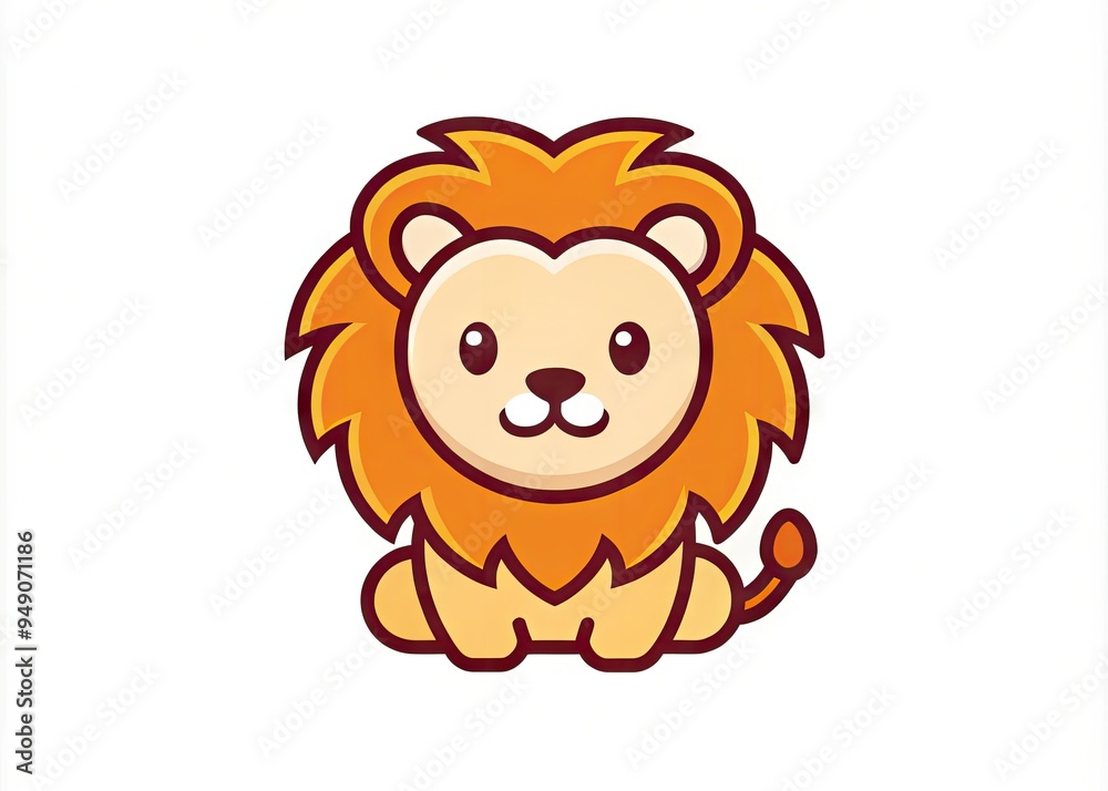 Hand crafted cute lion logo unique design Hand crafted cute lion logo unique design