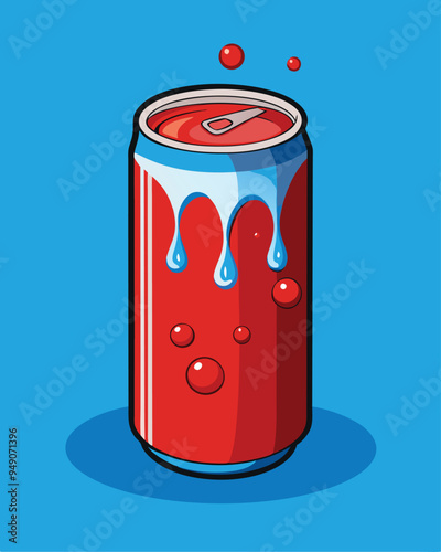Cooldrinks can red vector illustration