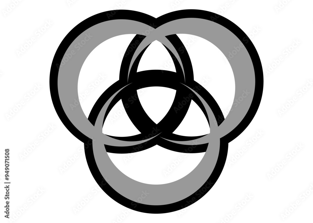 celtic knot borromean ring isolated on white background. vector illustration.