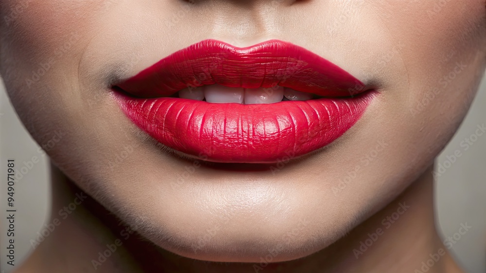 Softly parted, moist, and inviting, a pair of plump, rosy lips curve into a subtle smile, showcasing subtle lip lines and gentle, natural contours. Softly parted, moist, and inviting, a pair of plump, rosy lips curve into a subtle smile, showcasing subtle lip lines and gentle, natural contours.